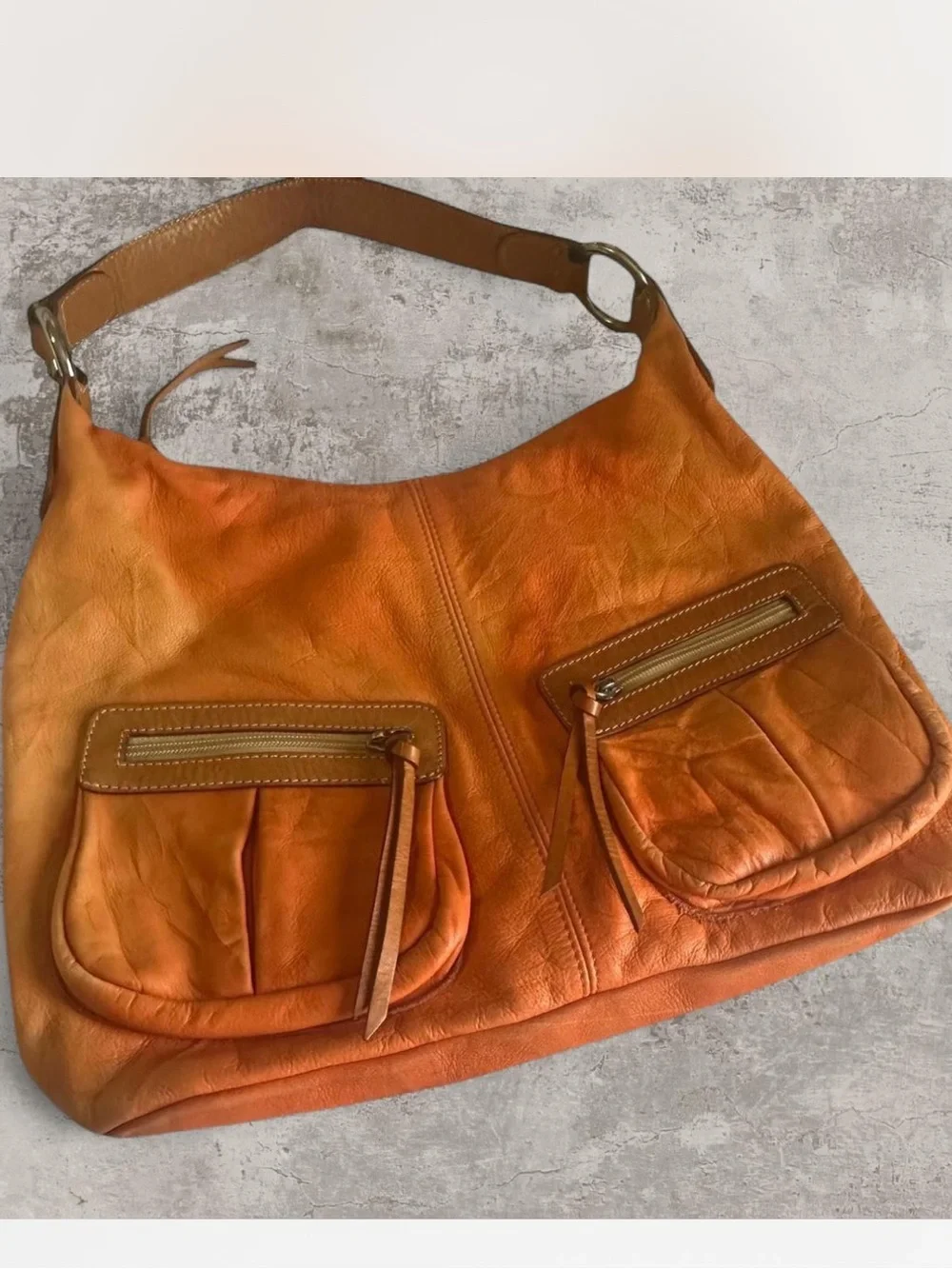 Vintage Y2K Maurizio Taiuti Genuine Leather Hobo Shoulder Bag Made in Italy